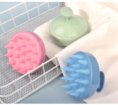 Silicone Shampoo Brush Head Scalp Massage Comb Clean the Scalp Thoroughly Body Massage Brush Bath Brush Salon Hairdressing Tool